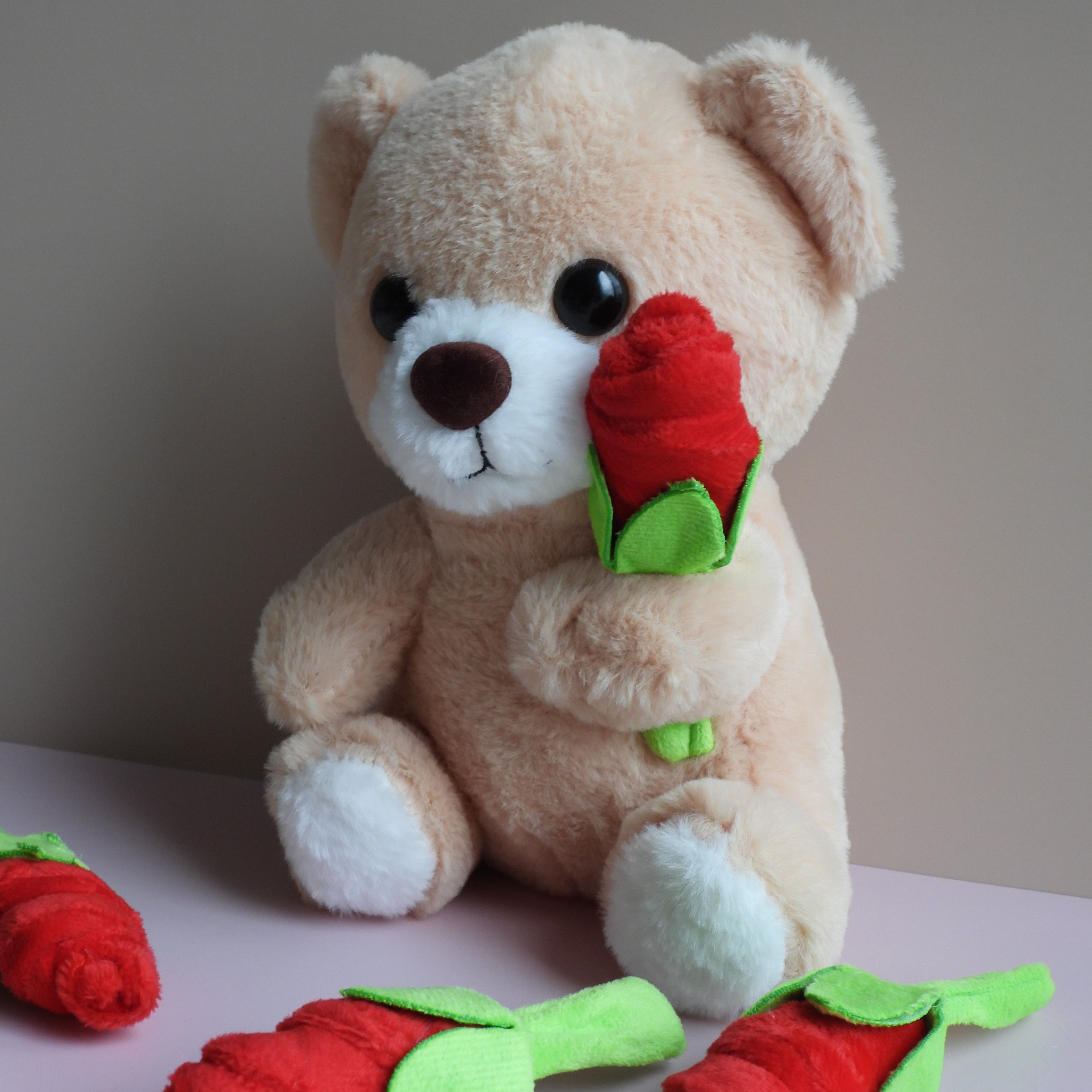 Bear Plush Toy With Rose