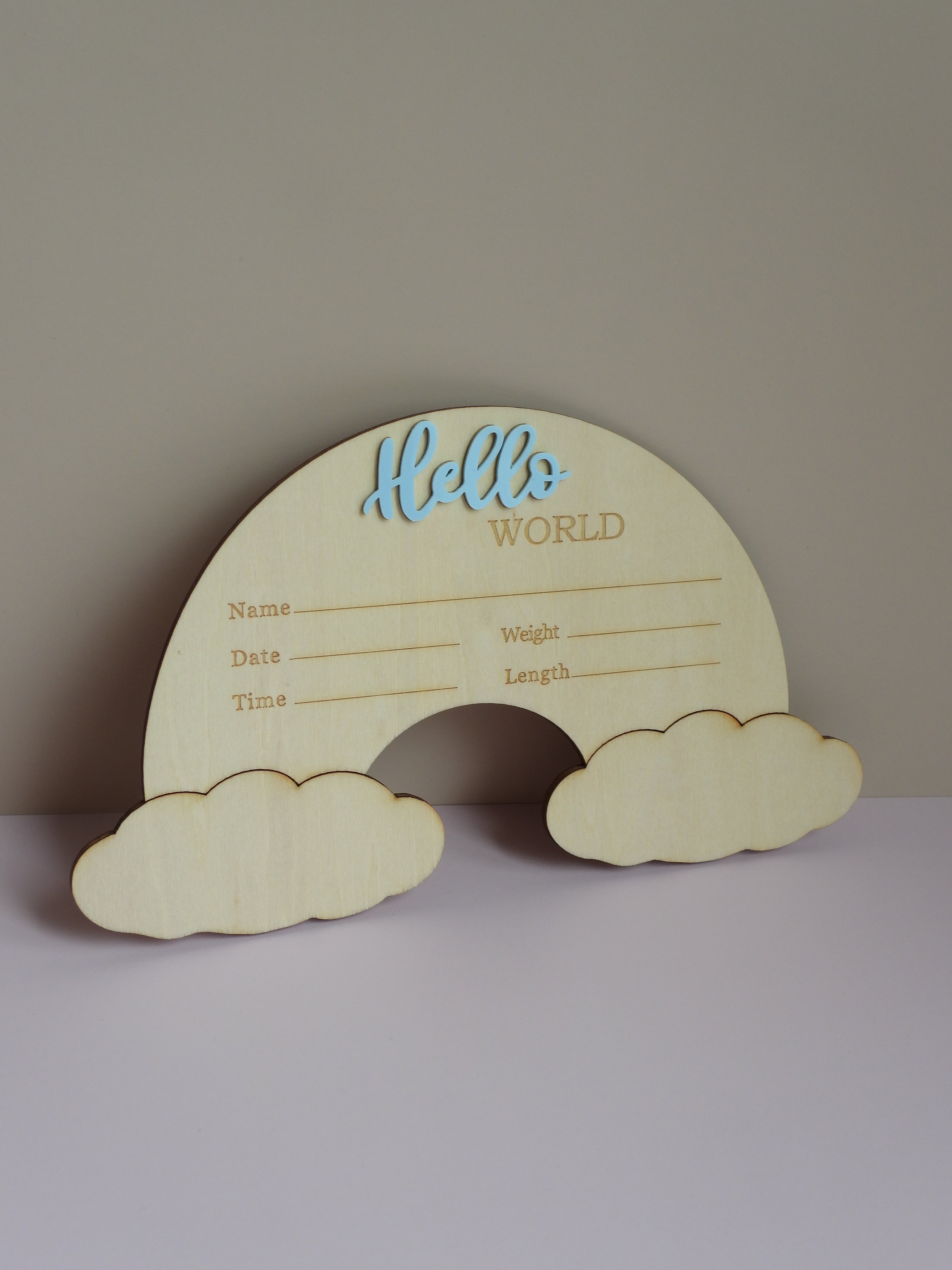 Rainbow "Hello World" Announcement Plaque