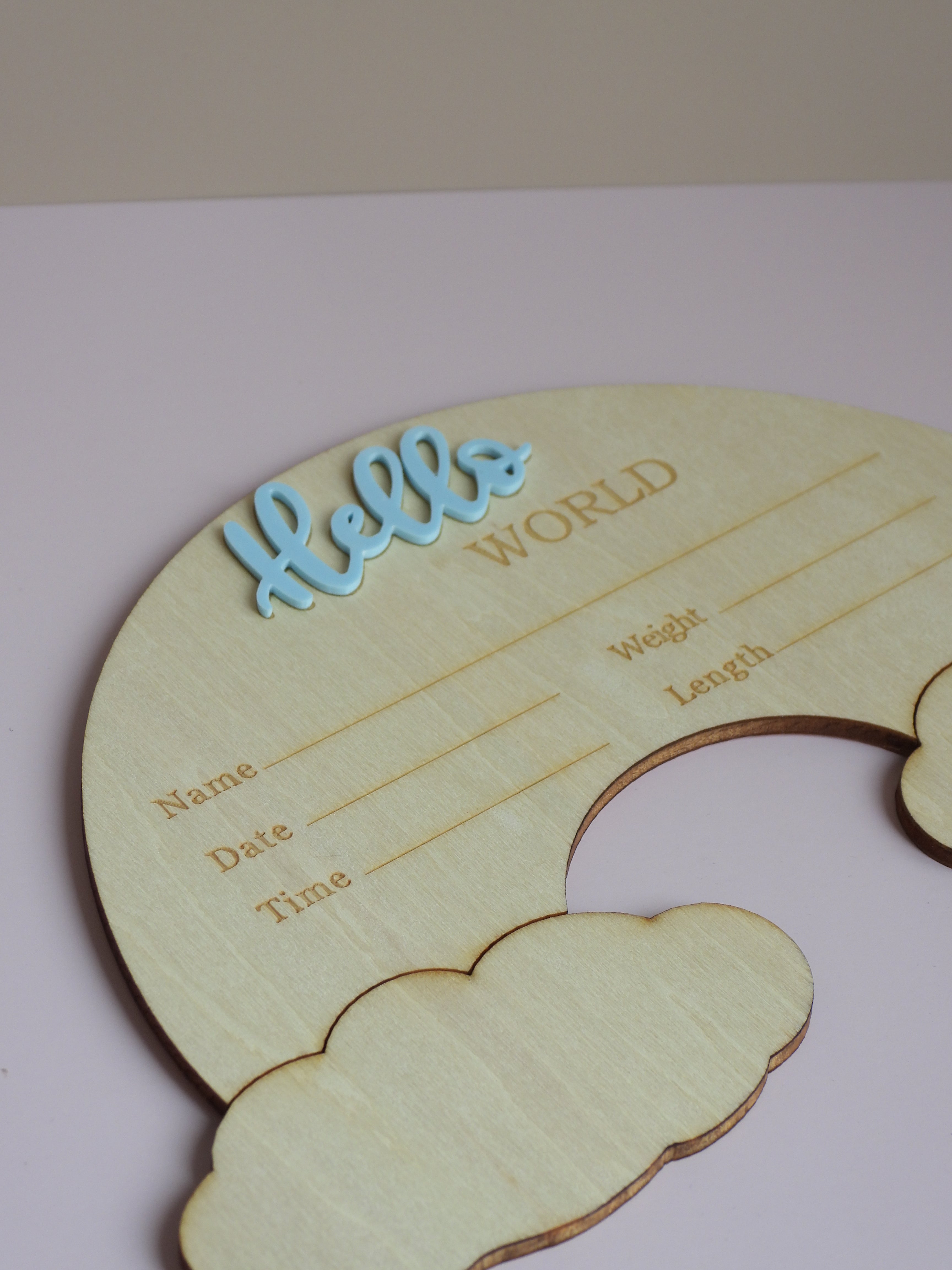 Rainbow "Hello World" Announcement Plaque