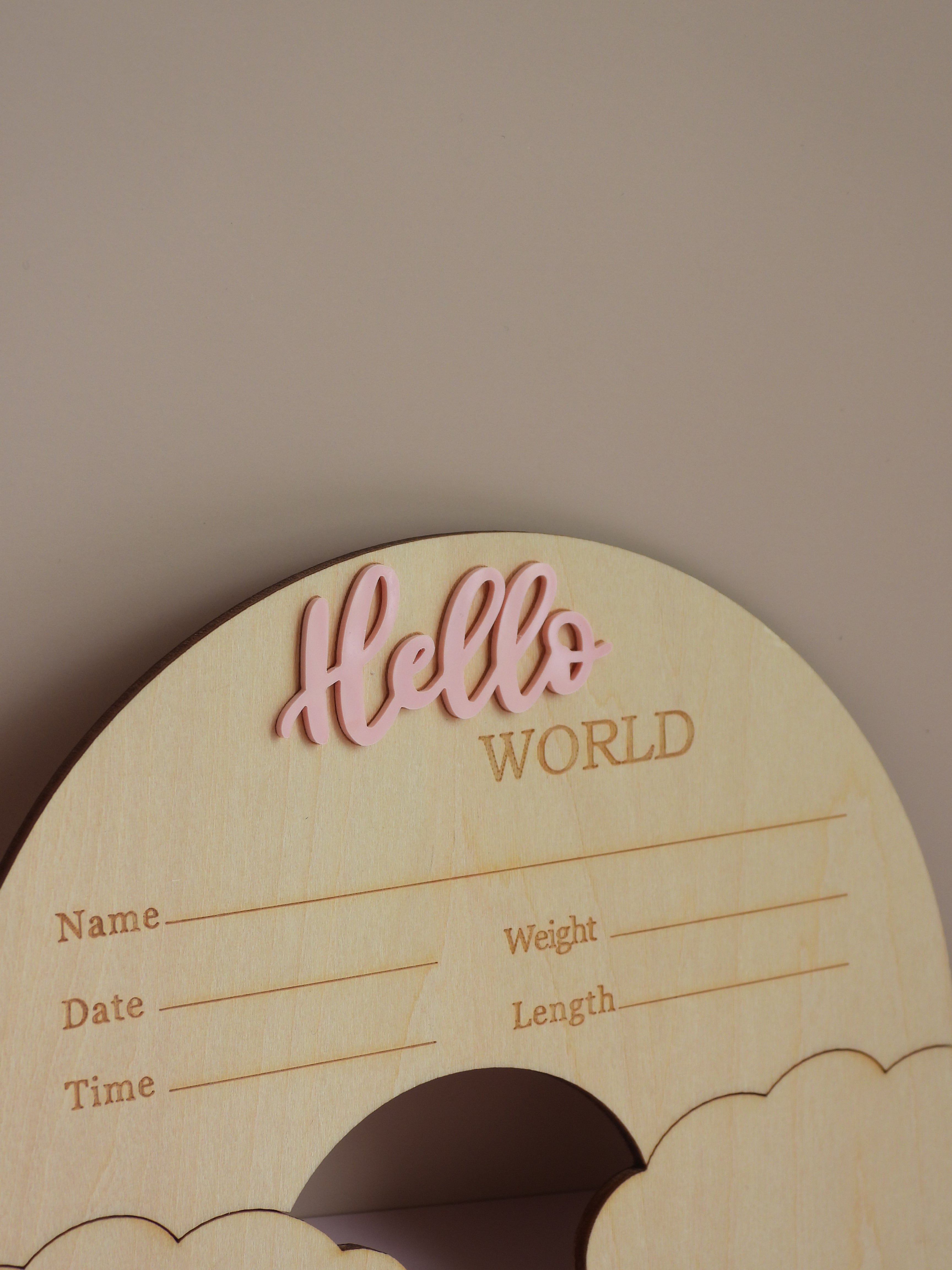 Rainbow "Hello World" Announcement Plaque