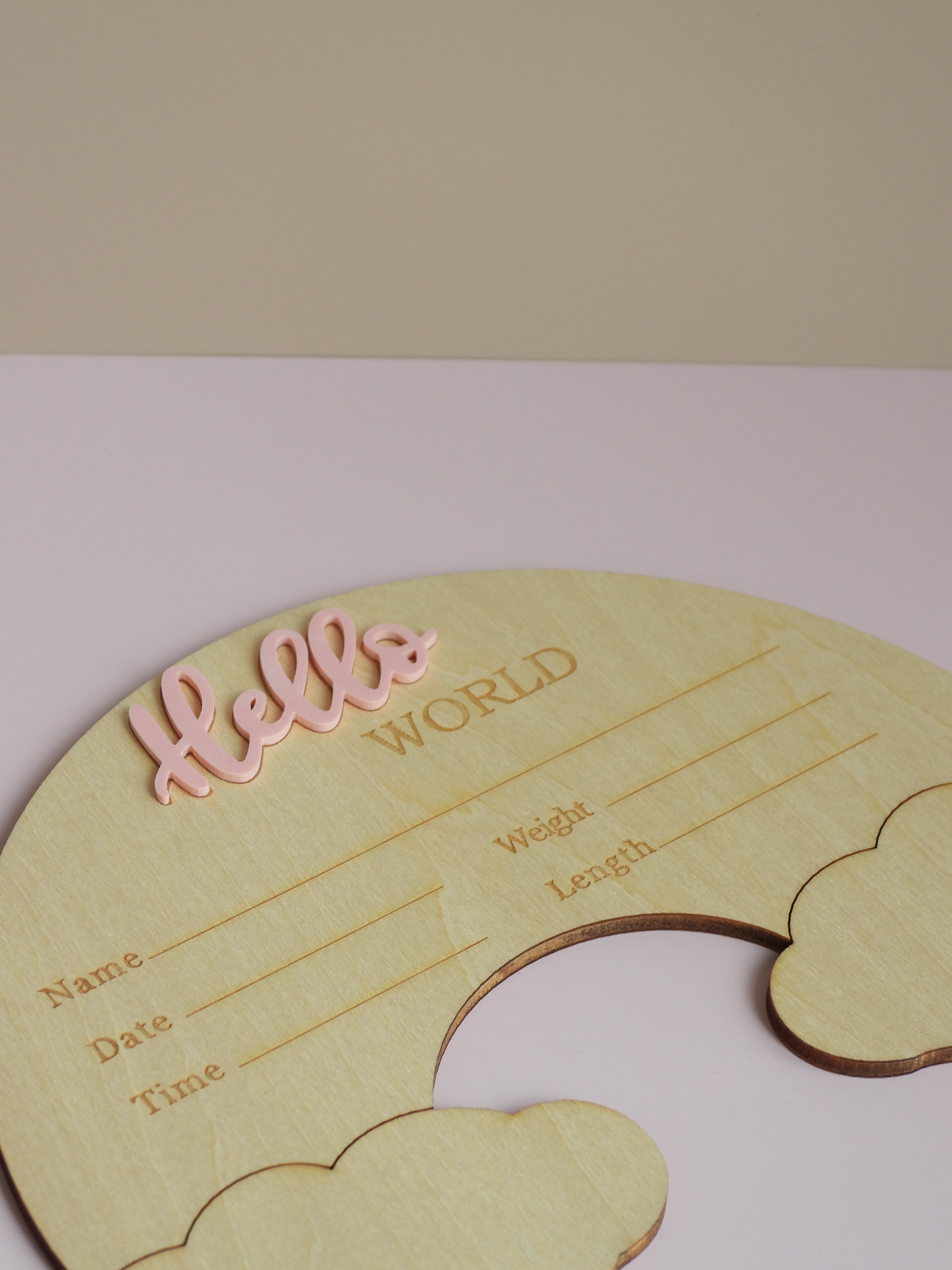 Rainbow "Hello World" Announcement Plaque