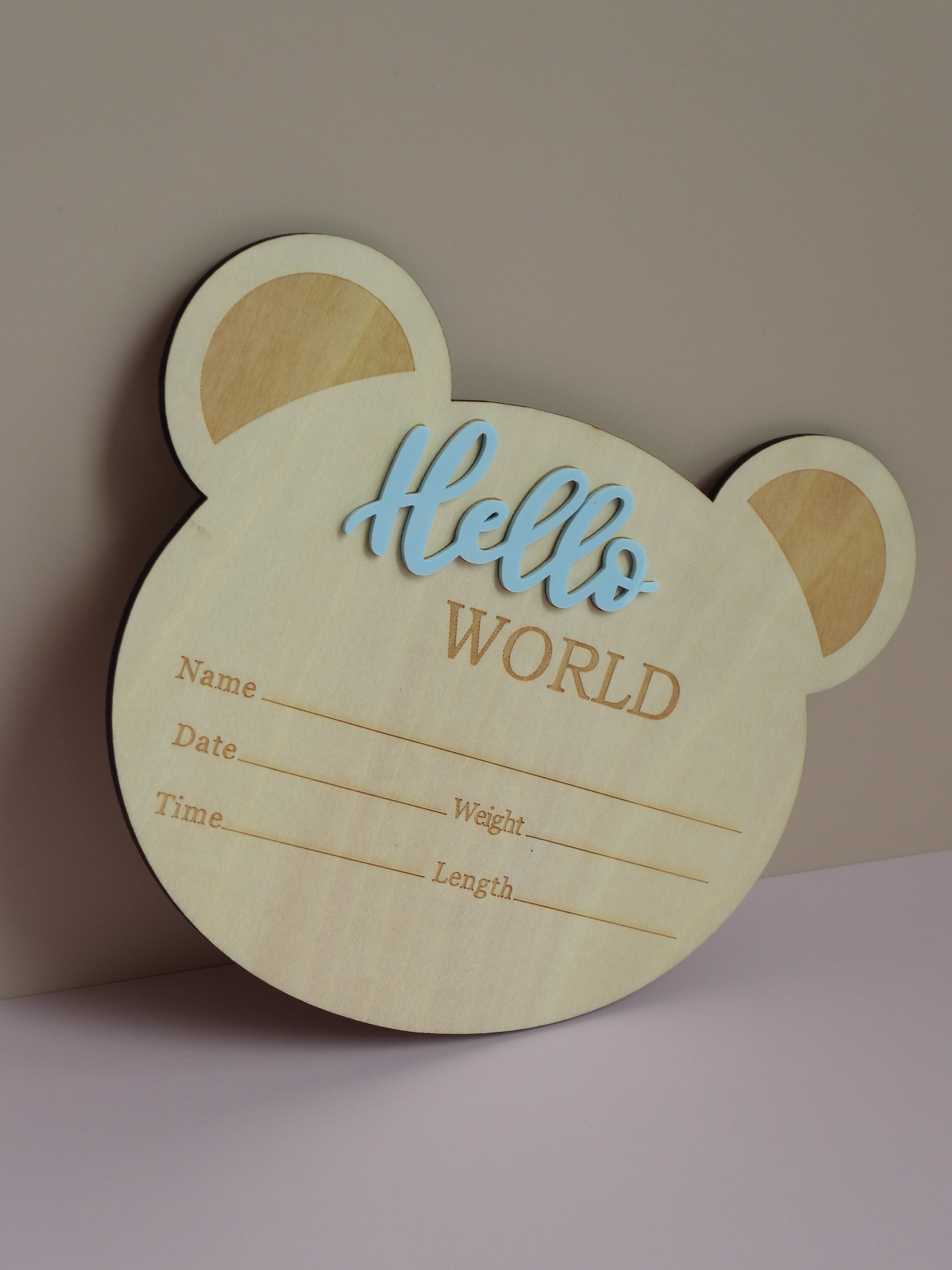 Bear "Hello World" Announcement Plaque