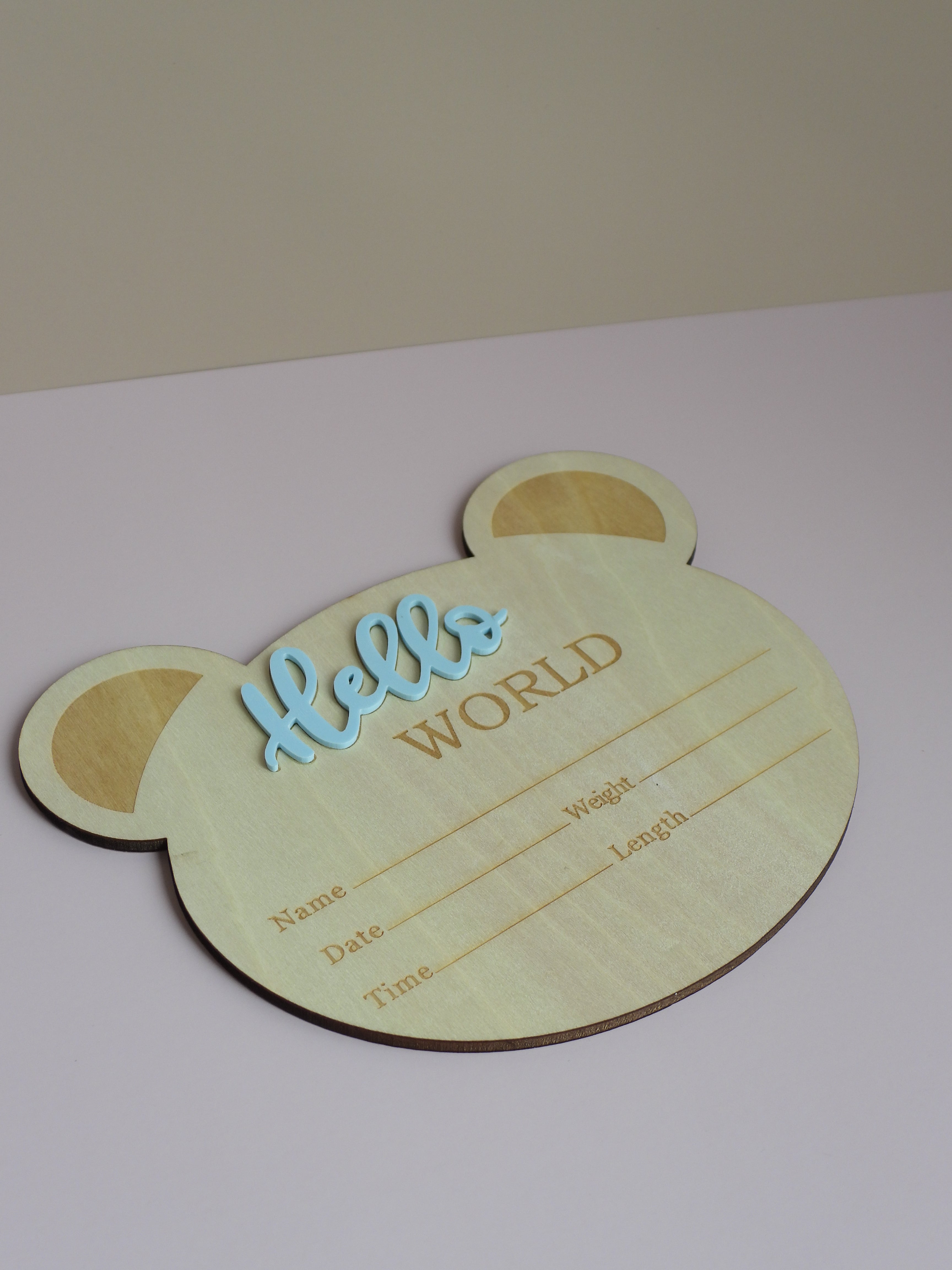 Bear "Hello World" Announcement Plaque