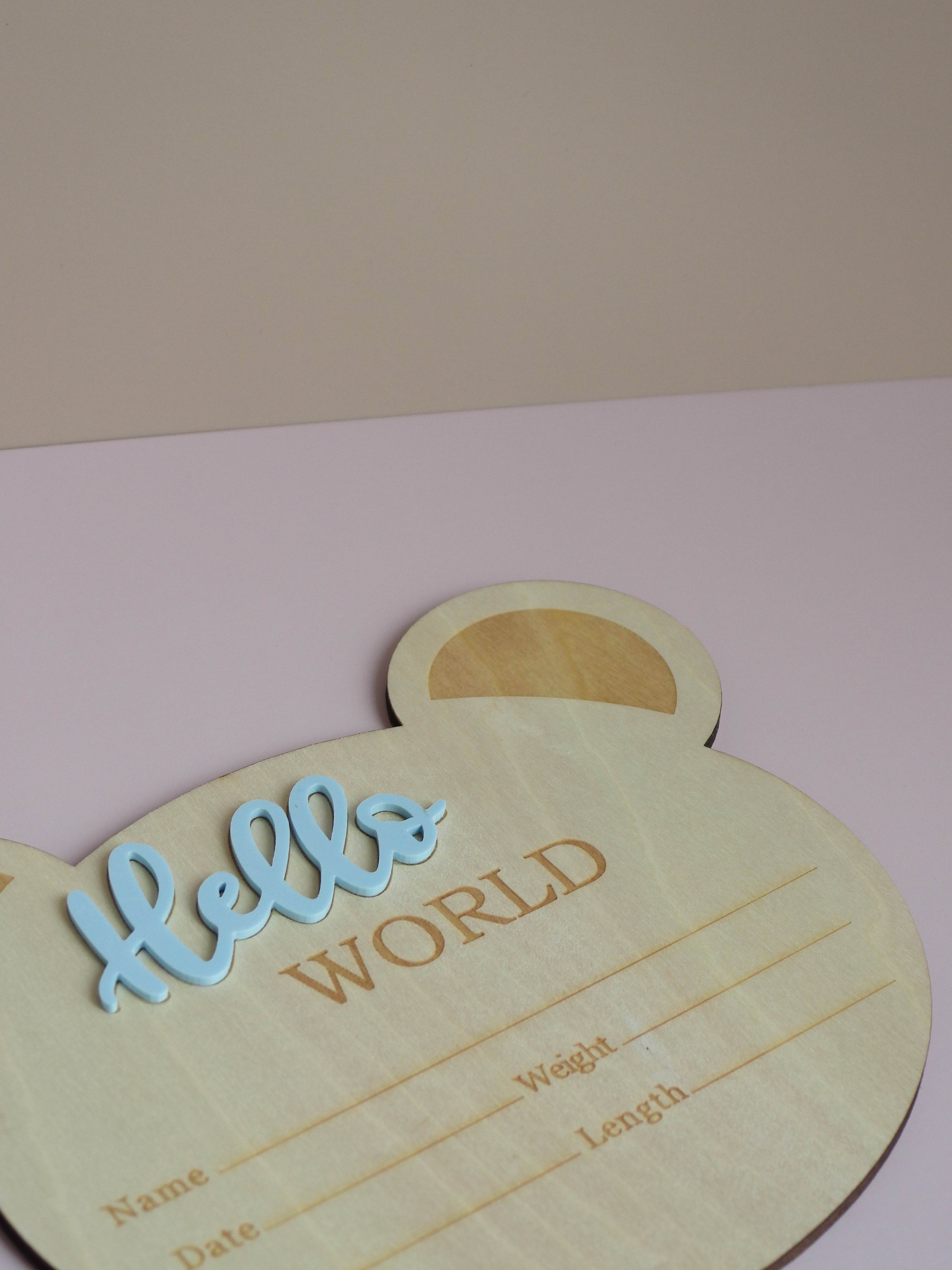 Bear "Hello World" Announcement Plaque
