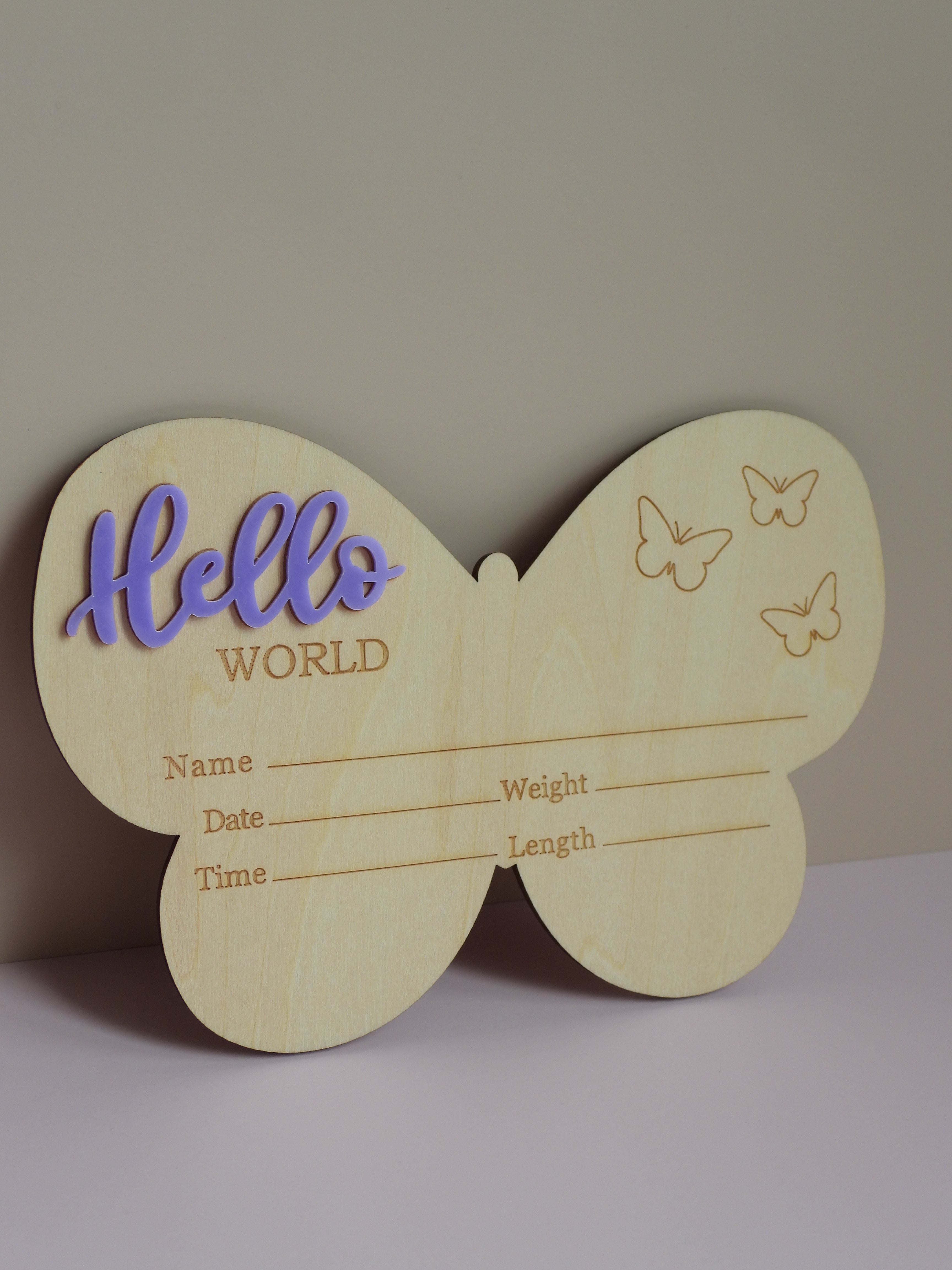 Butterfly “Hello World” Announcement Plaque