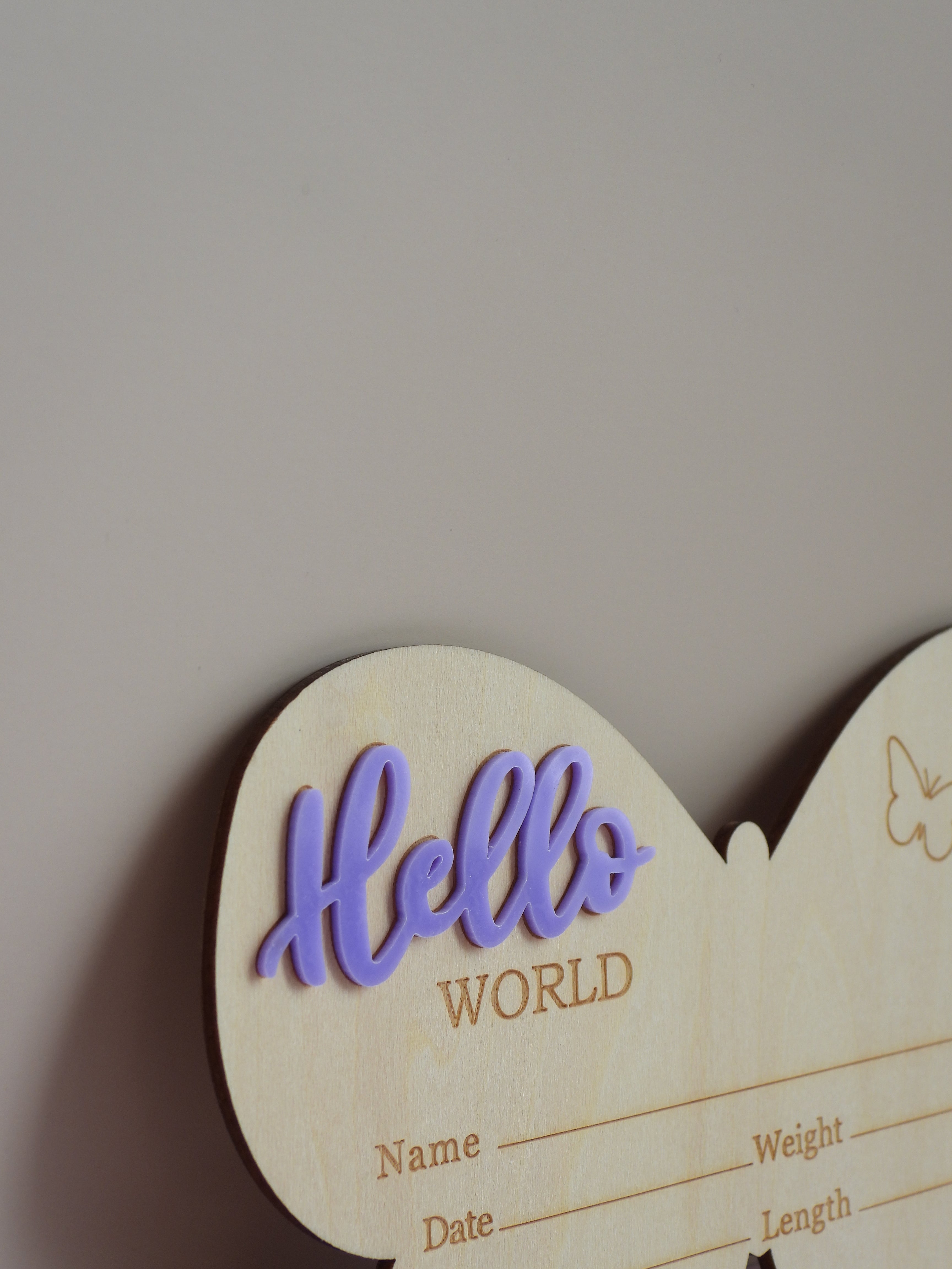 Butterfly “Hello World” Announcement Plaque