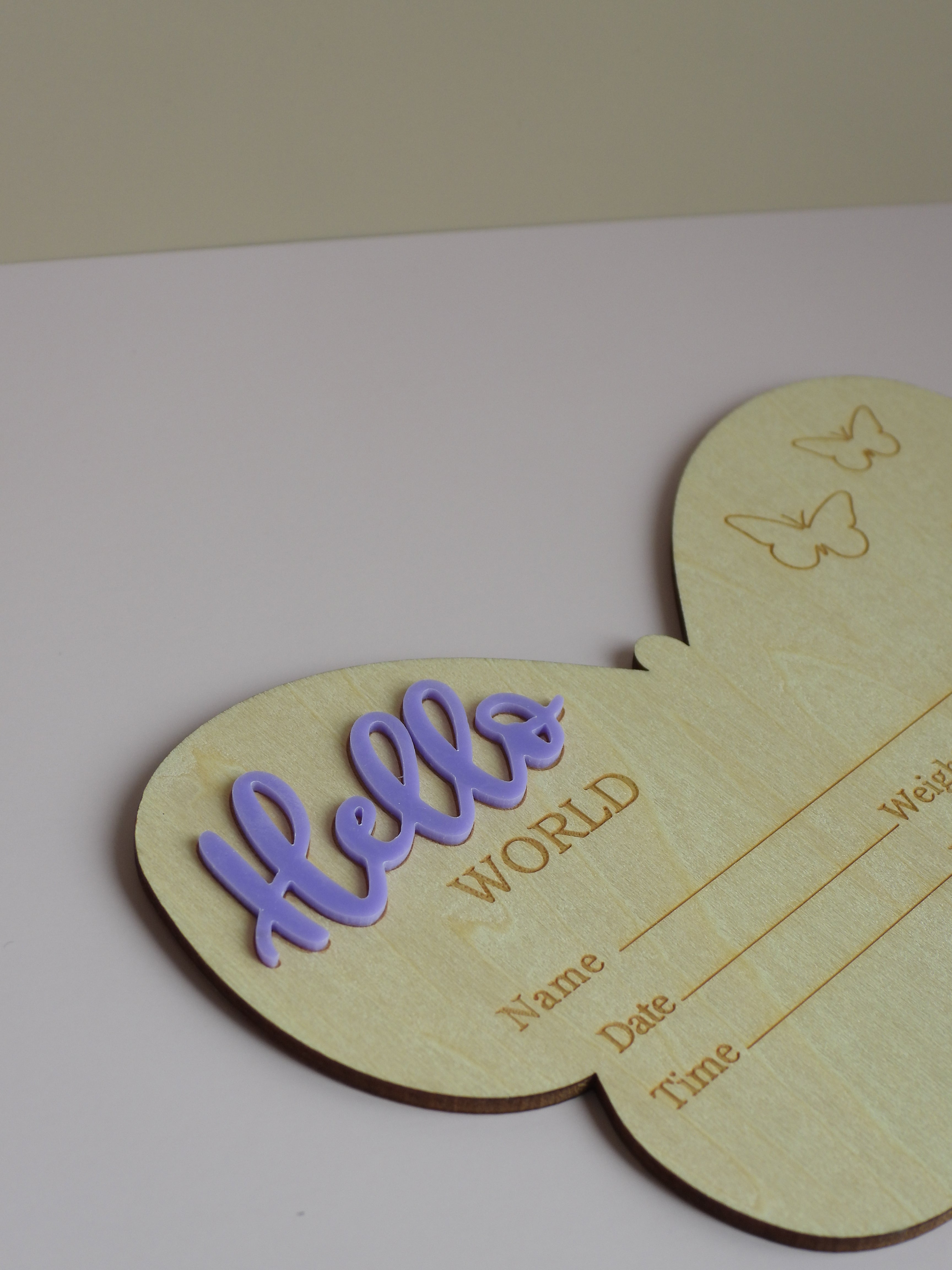 Butterfly “Hello World” Announcement Plaque
