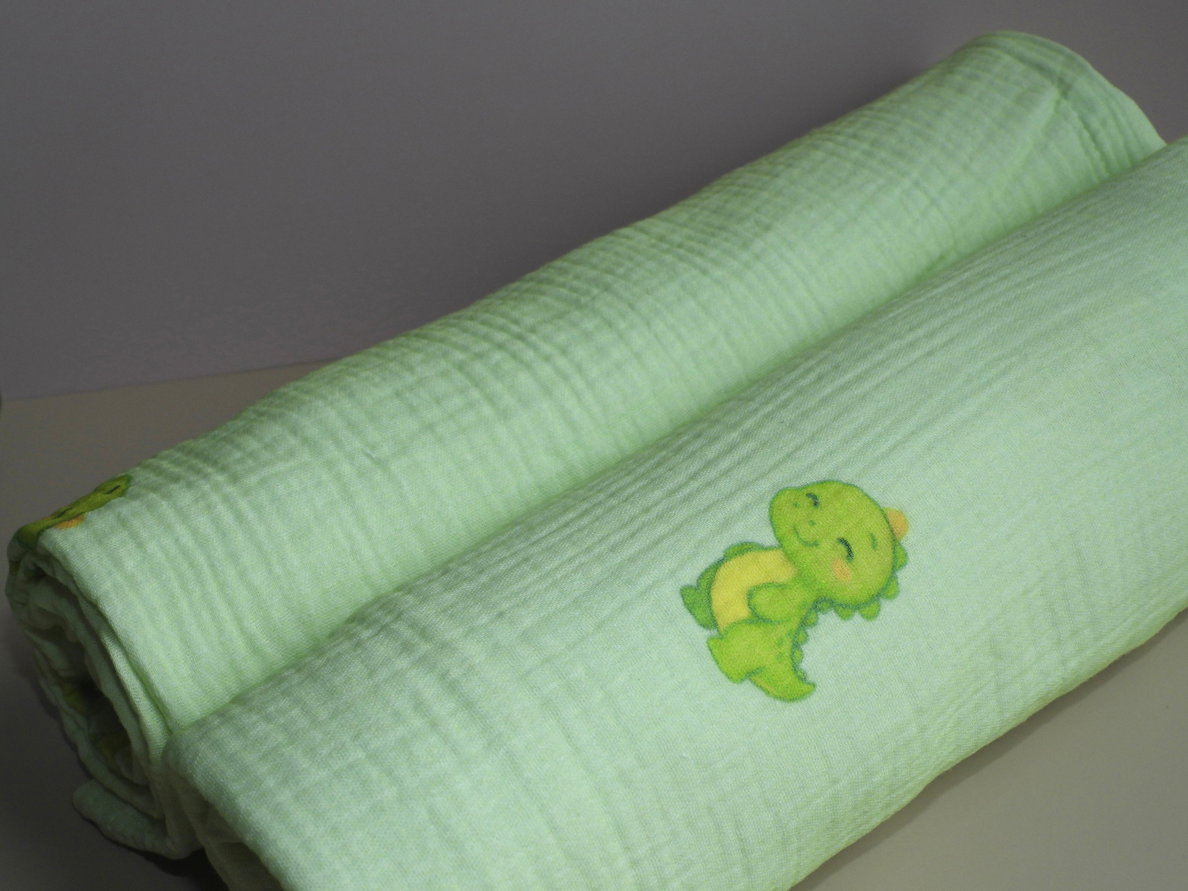 Green Dino Organic Cotton Swaddle - 2 Pack