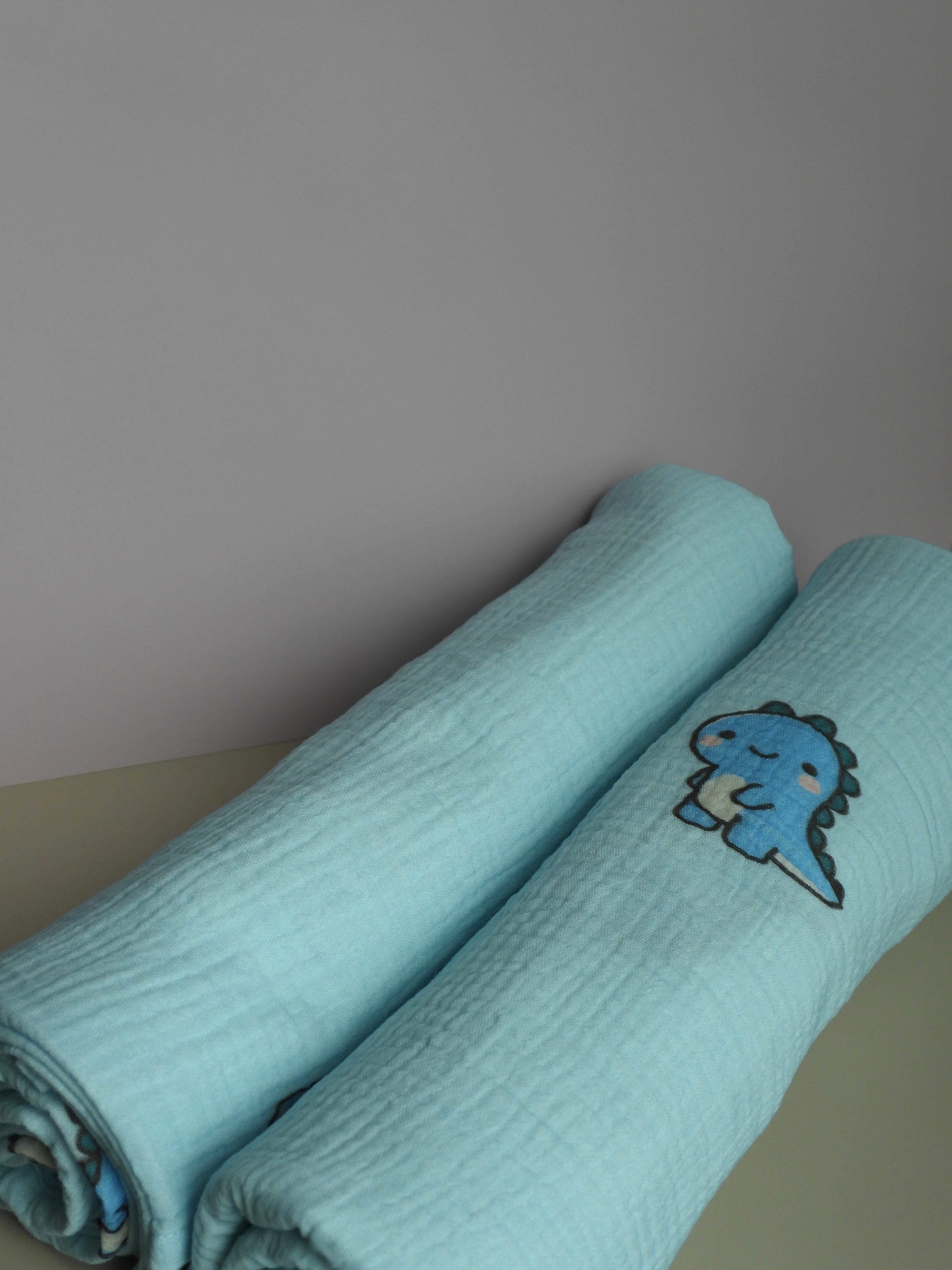 Blue Dino Organic Cotton Swaddle - 2 Pack