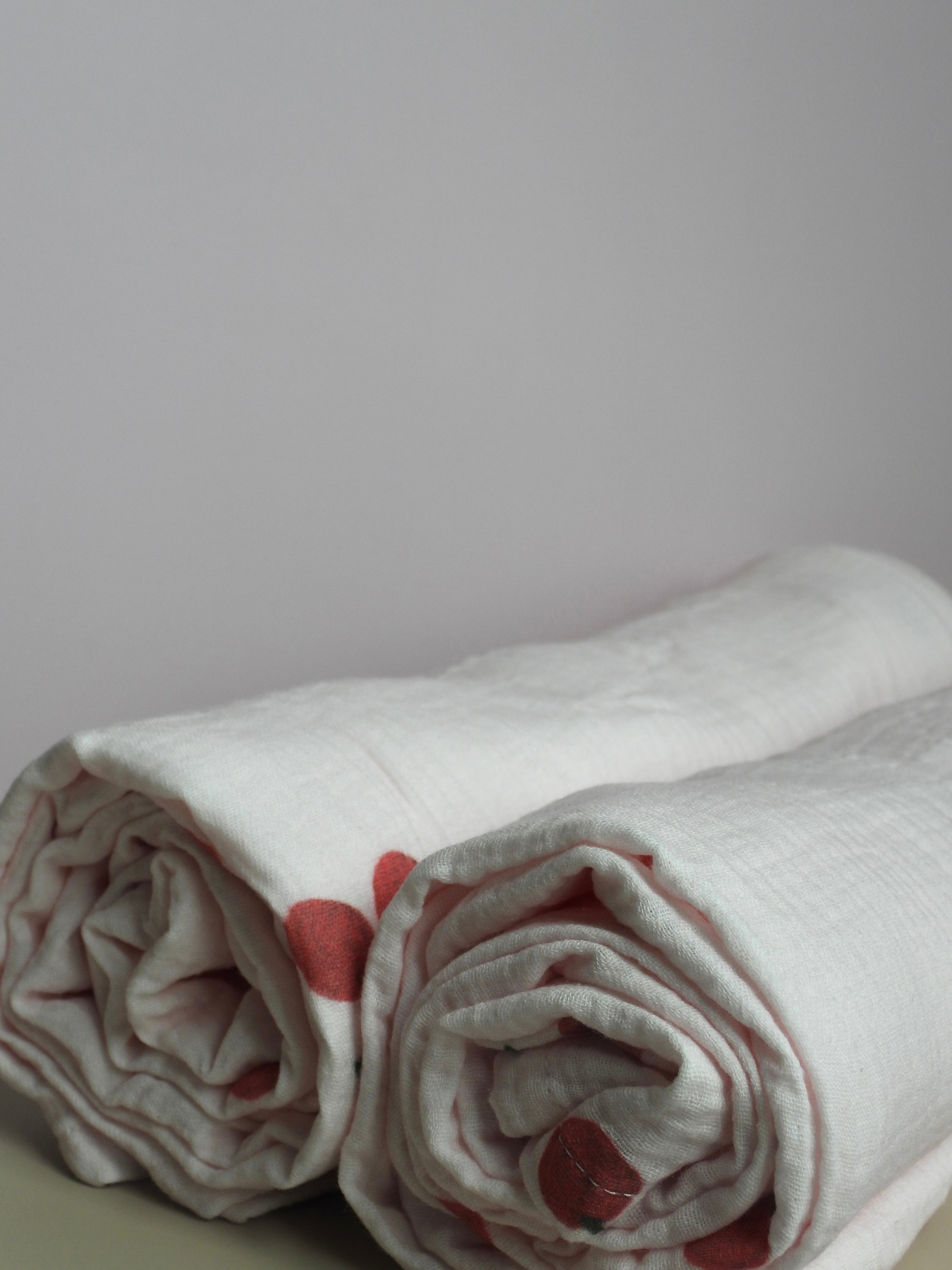 Cherry Pink Organic Cotton Swaddle - 2 Pack