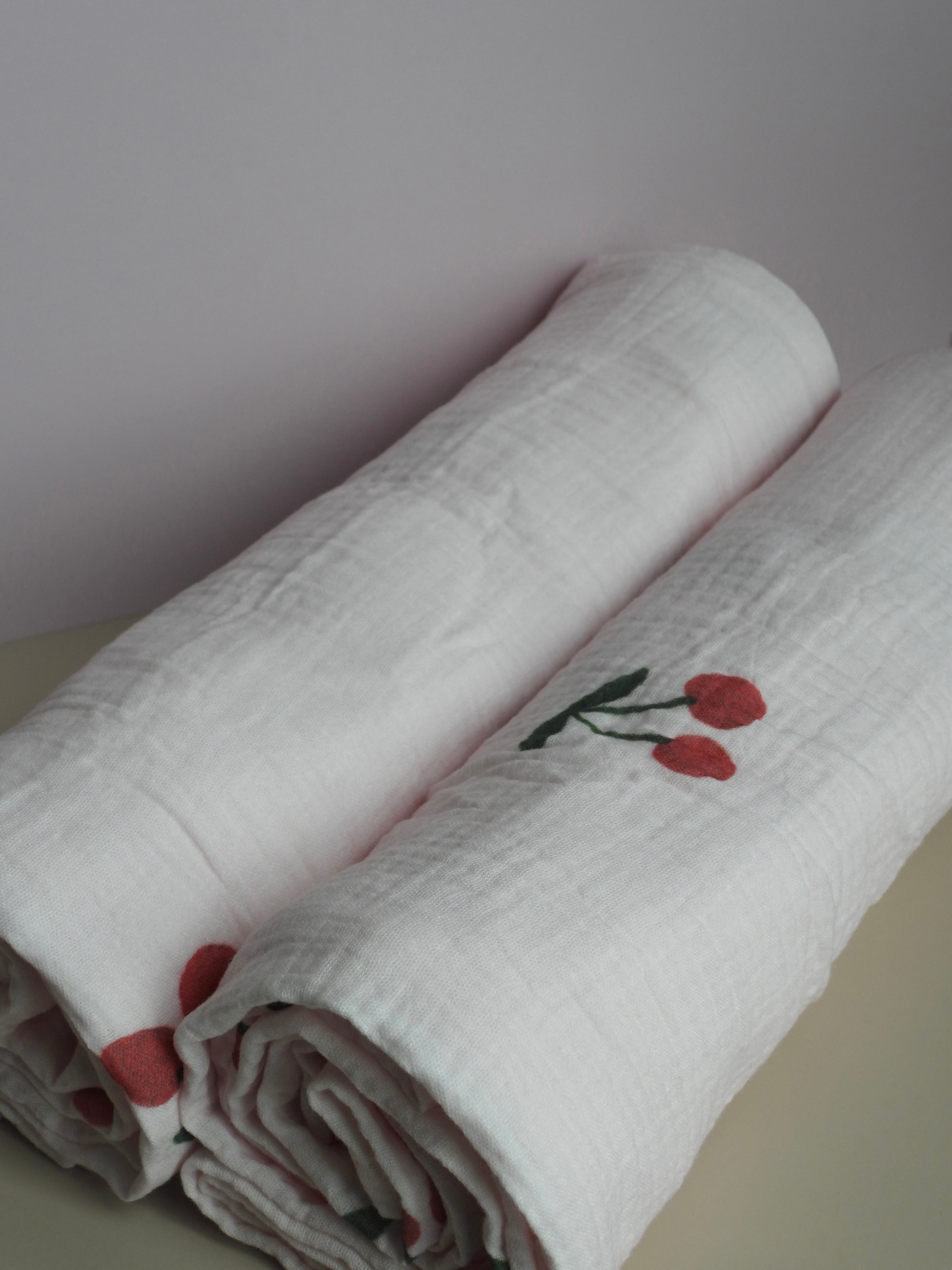 Cherry Pink Organic Cotton Swaddle - 2 Pack