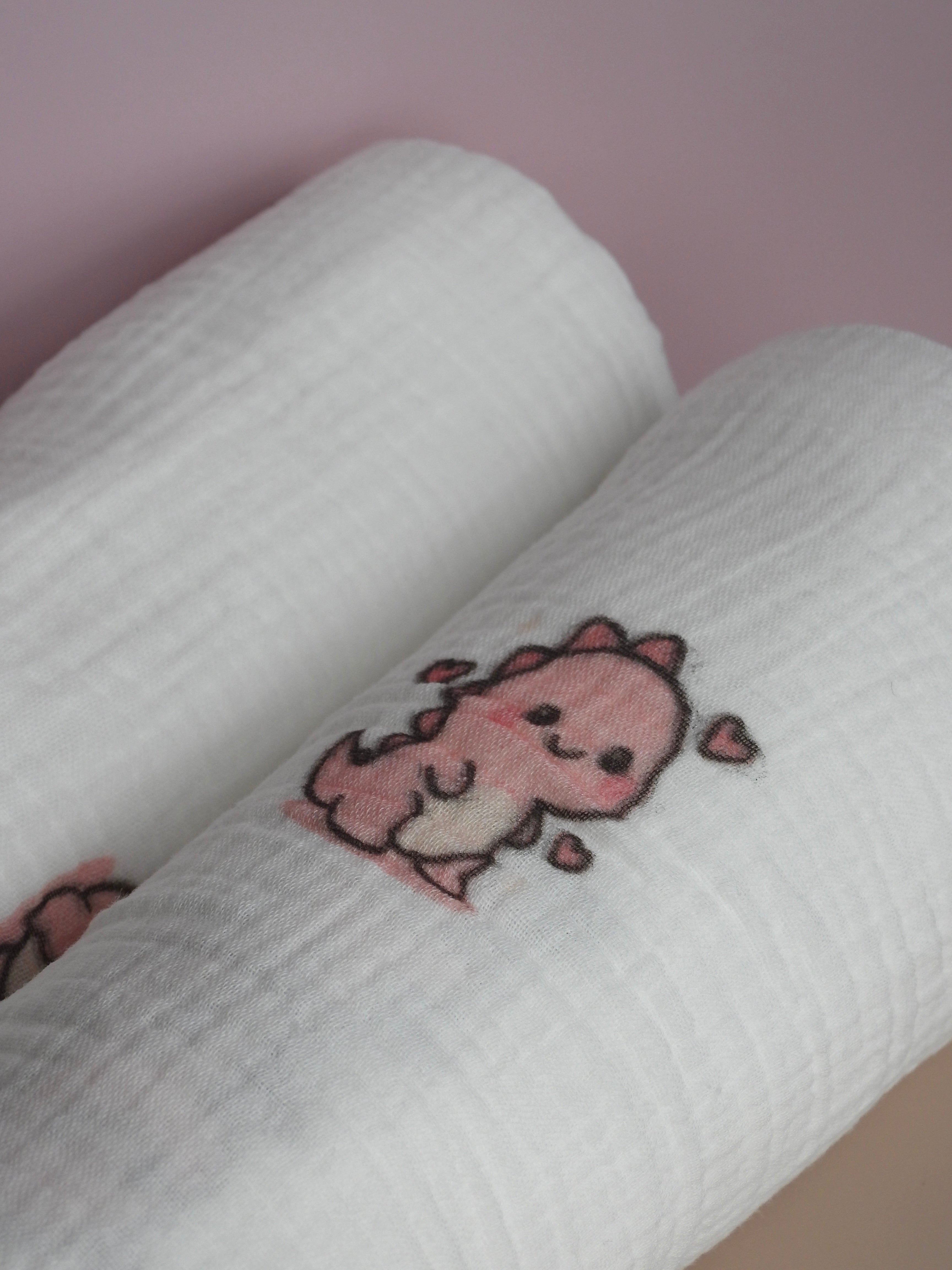 Pink Dino Organic Cotton Swaddle - 2 Pack