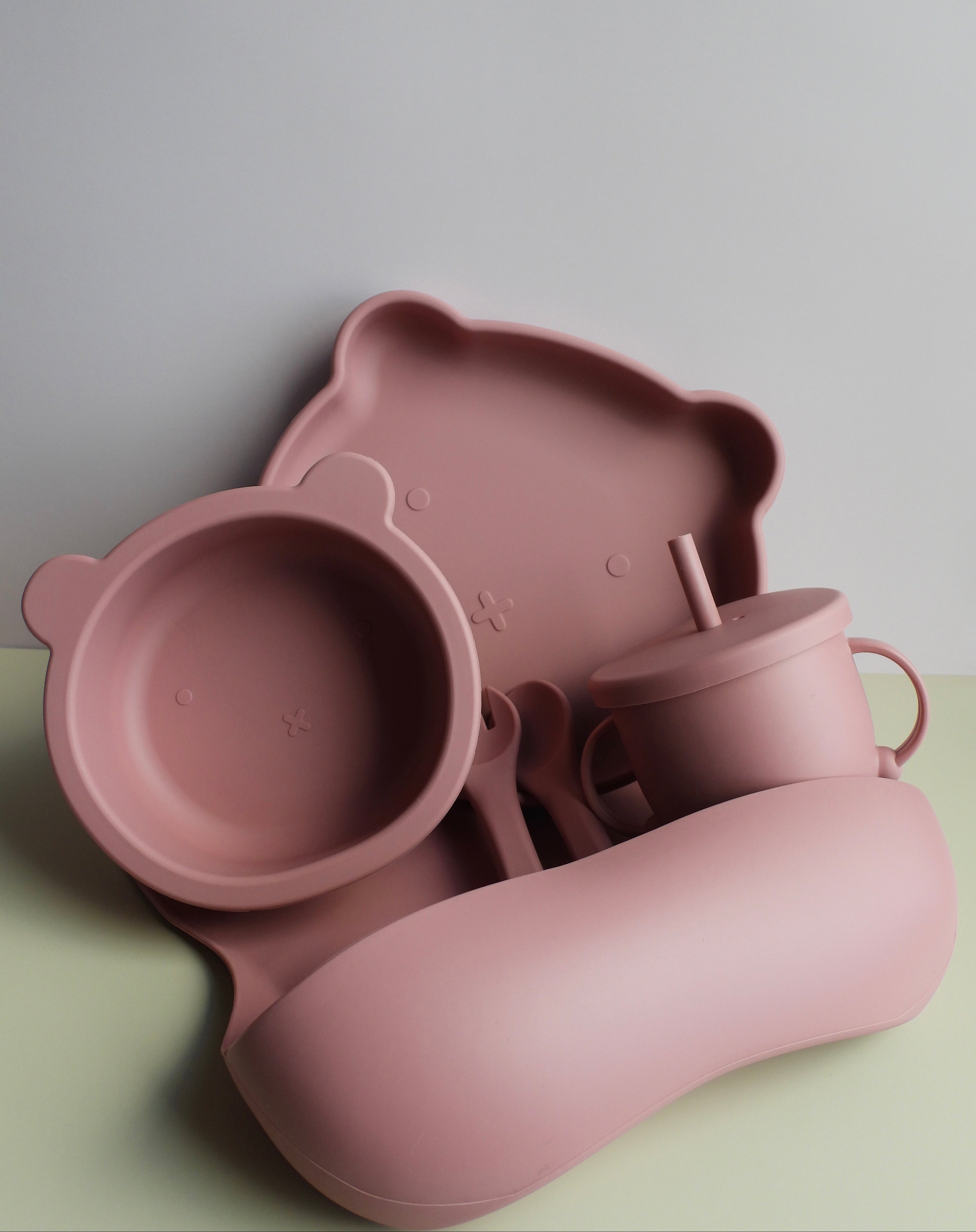 Silicone Baby Feeding Set - Bear Plate With Suction